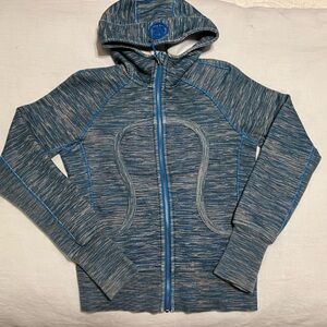 Lululemon Hoodie Blue stripes Scuba Wee Are From Space Sz 6 Zip Up Athleisure